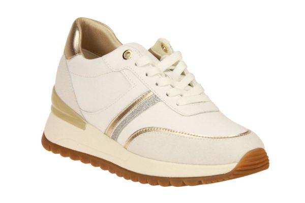 Geox Desya Wit-Gouden Sneaker  (D3500A-C1352) - Schoenen Caramel (Sint-Job-in-’t-Goor)