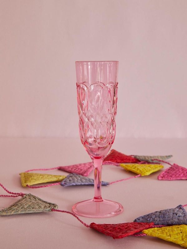 Rice Acrylic Champagne Glass Pink  (HSCHG-SWI) - Schoenen Caramel (Sint-Job-in-’t-Goor)